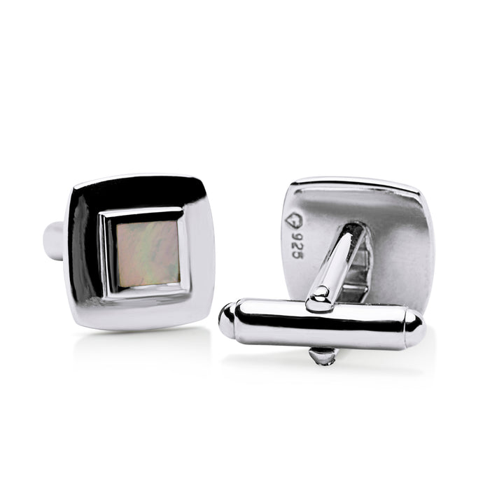 White Mother of Pearl Sterling Silver Cufflinks | SilverAndGold
