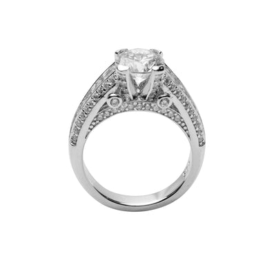 Round Cut Cubic Zirconia Engagement Ring | SilverAndGold