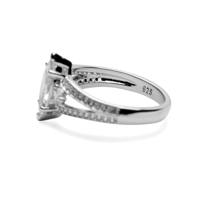 Sterling Silver Marquise Cut Clear Cubic Zirconia Ring | SilverAndGold