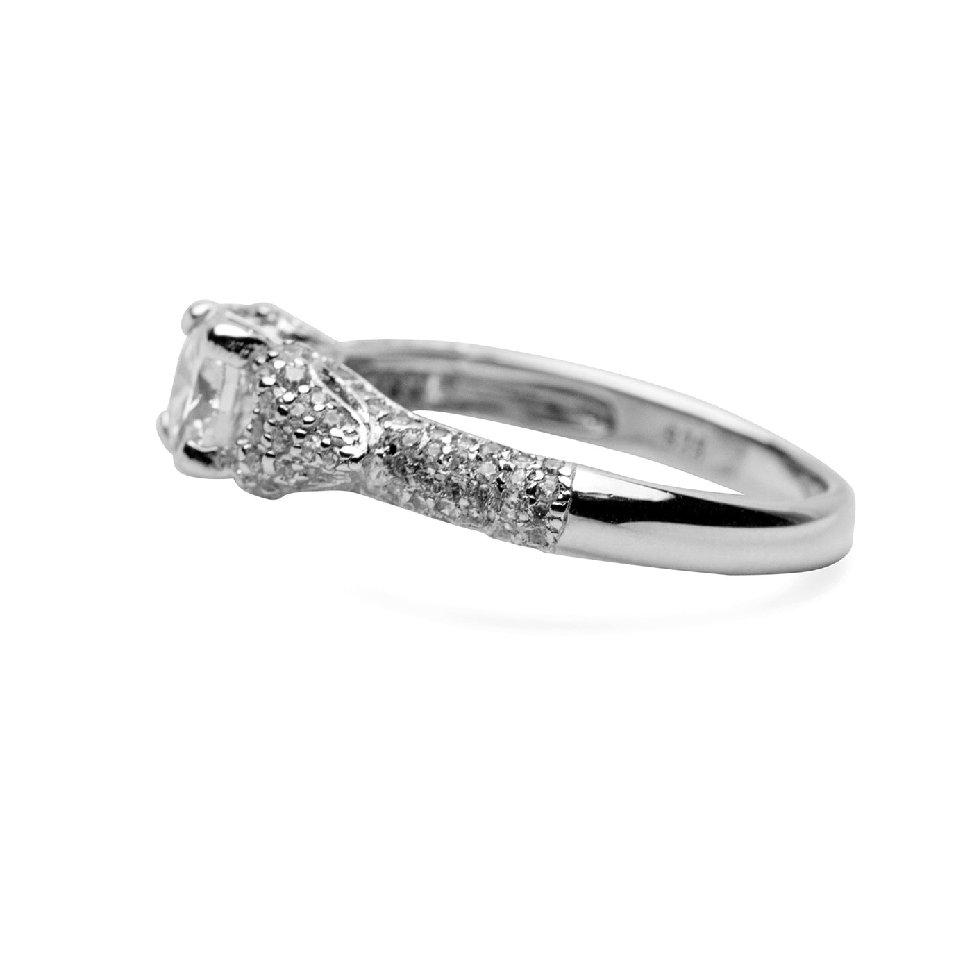 Round Cut Cubic Zirconia Sterling Silver Ring | SilverAndGold