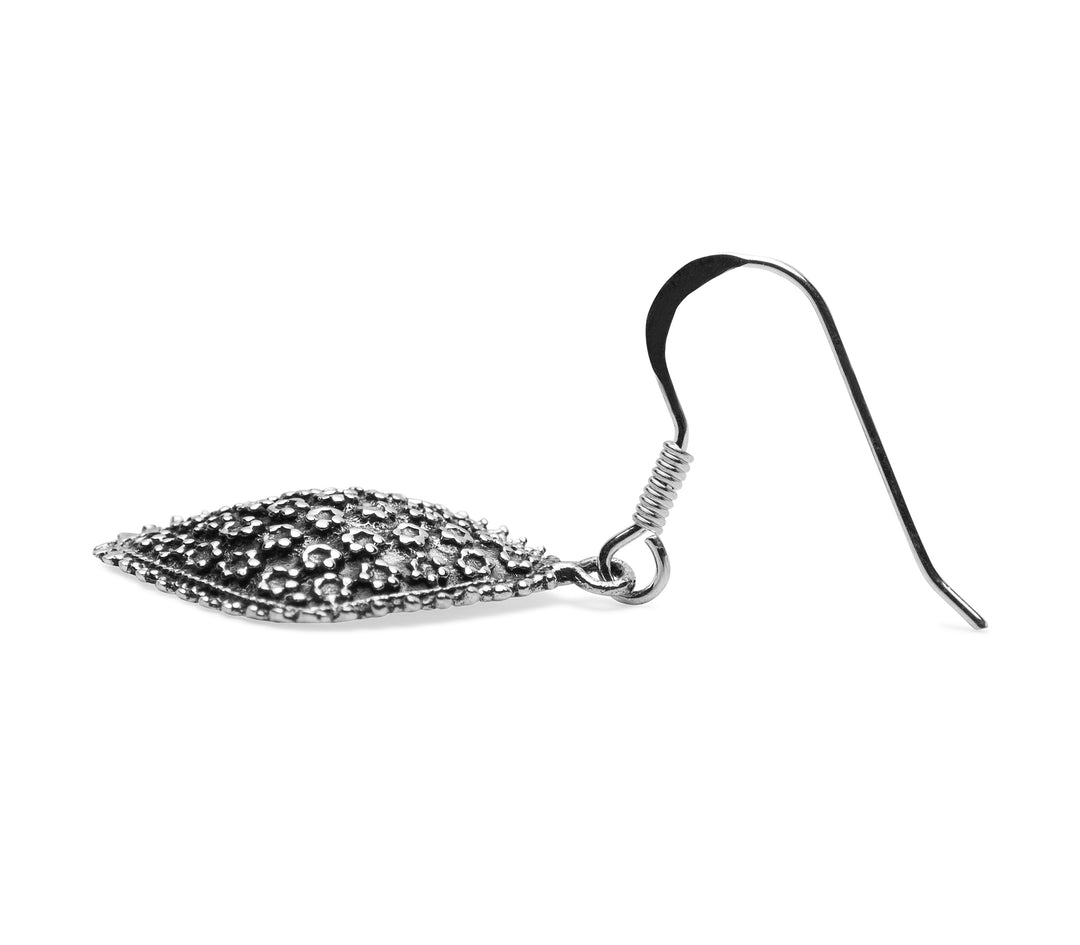 Oxidized Silver Floral Earrings