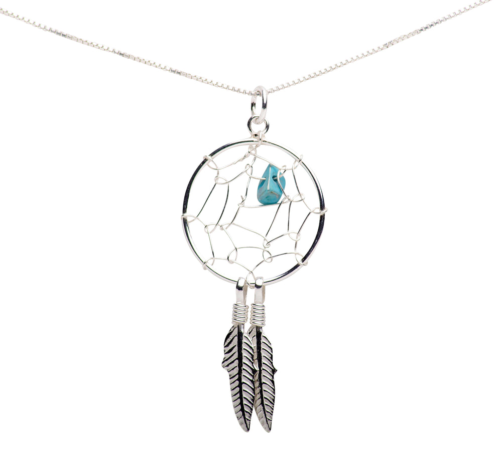 Sterling Silver Dreamcatcher Pendant Necklace