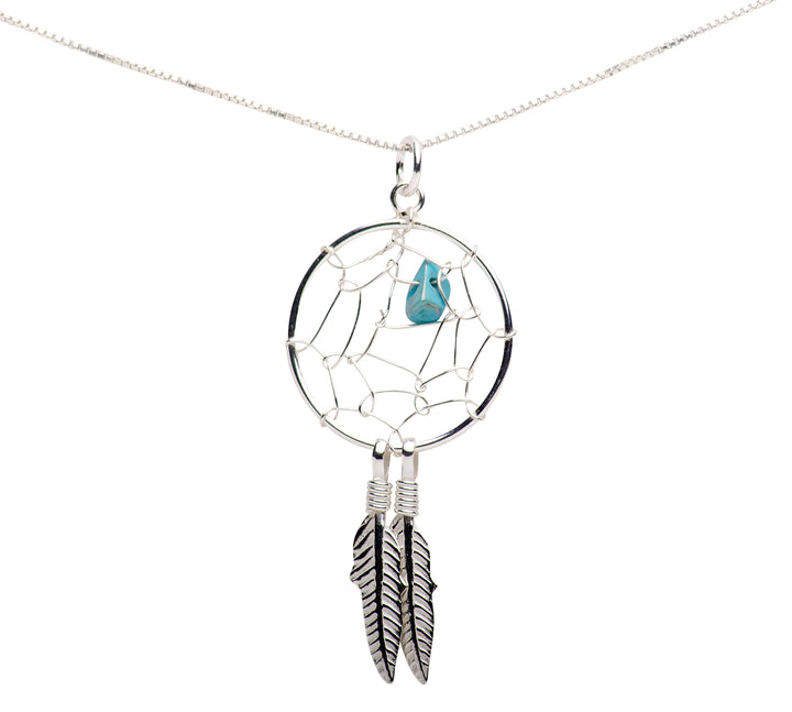 Sterling Silver Dreamcatcher Pendant Necklace