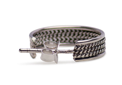 Sterling Silver Braided Hoop Earrings | SilverAndGold