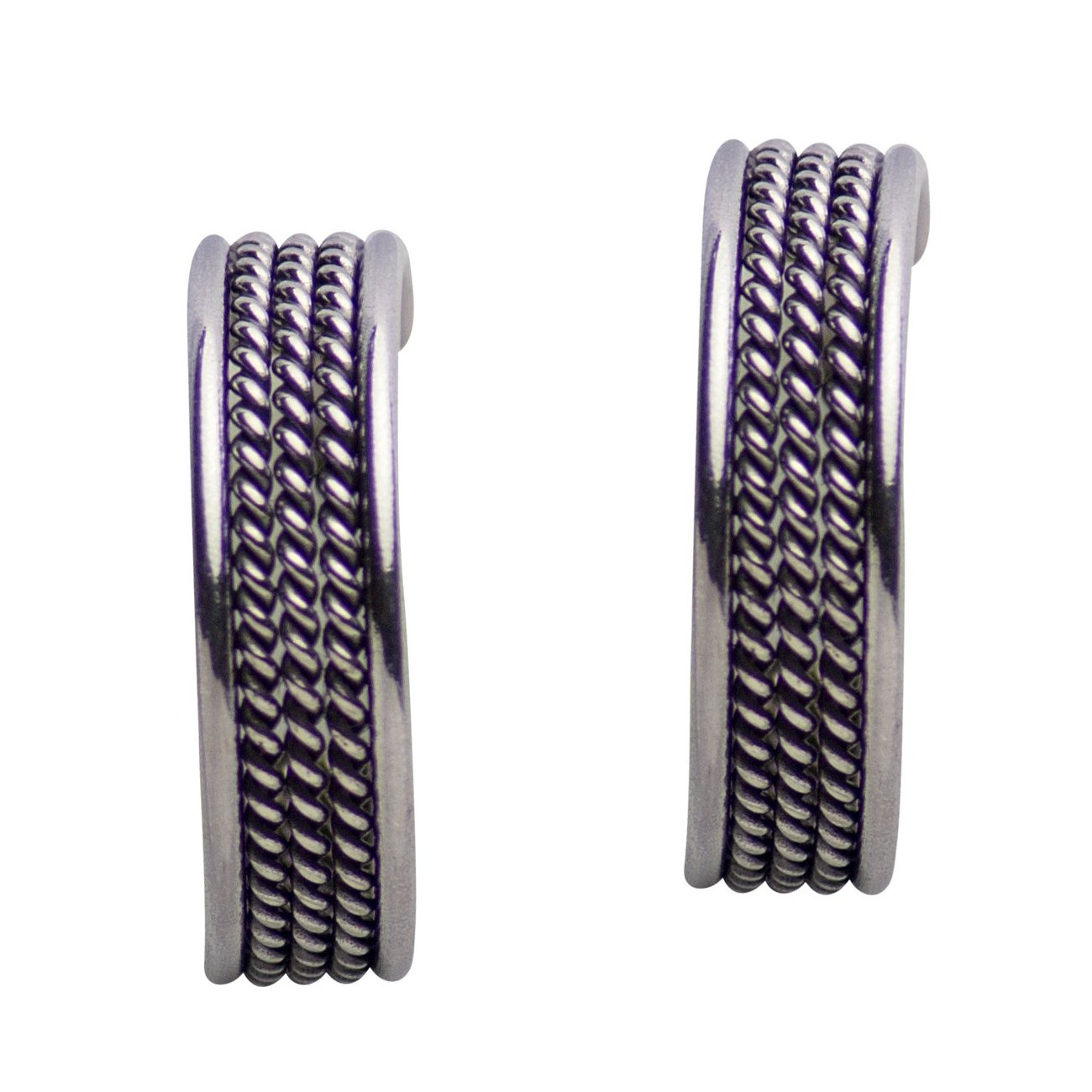 Sterling Silver Braided Hoop Earrings | SilverAndGold