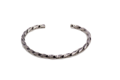 Twist Silver Open Bangle