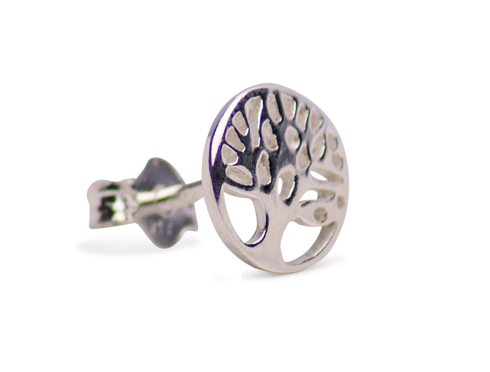 Sterling Silver Tree of Life Stud Earrings | SilverAndGold