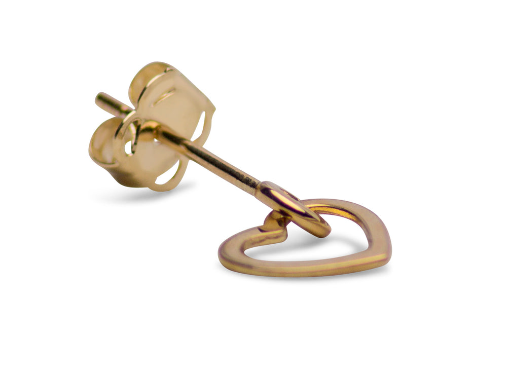 14K Yellow Gold Dangle Heart Earrings | SilverAndGold