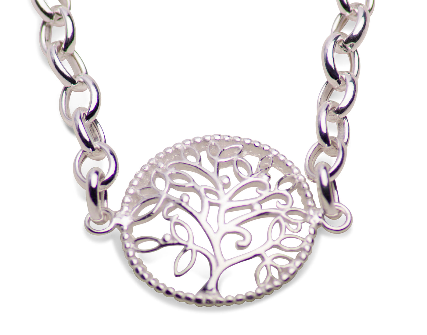 Sterling Silver Tree of Life Bracelet 7 Inch With Extension