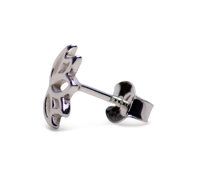 Small Sterling Silver Lotus Flower Stud Earrings