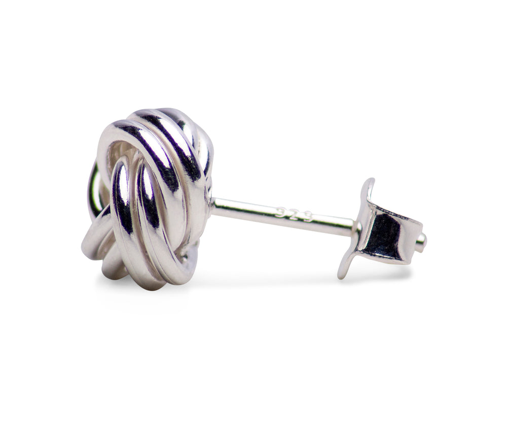 Sterling Silver Love Knot Stud Earrings | SilverAndGold