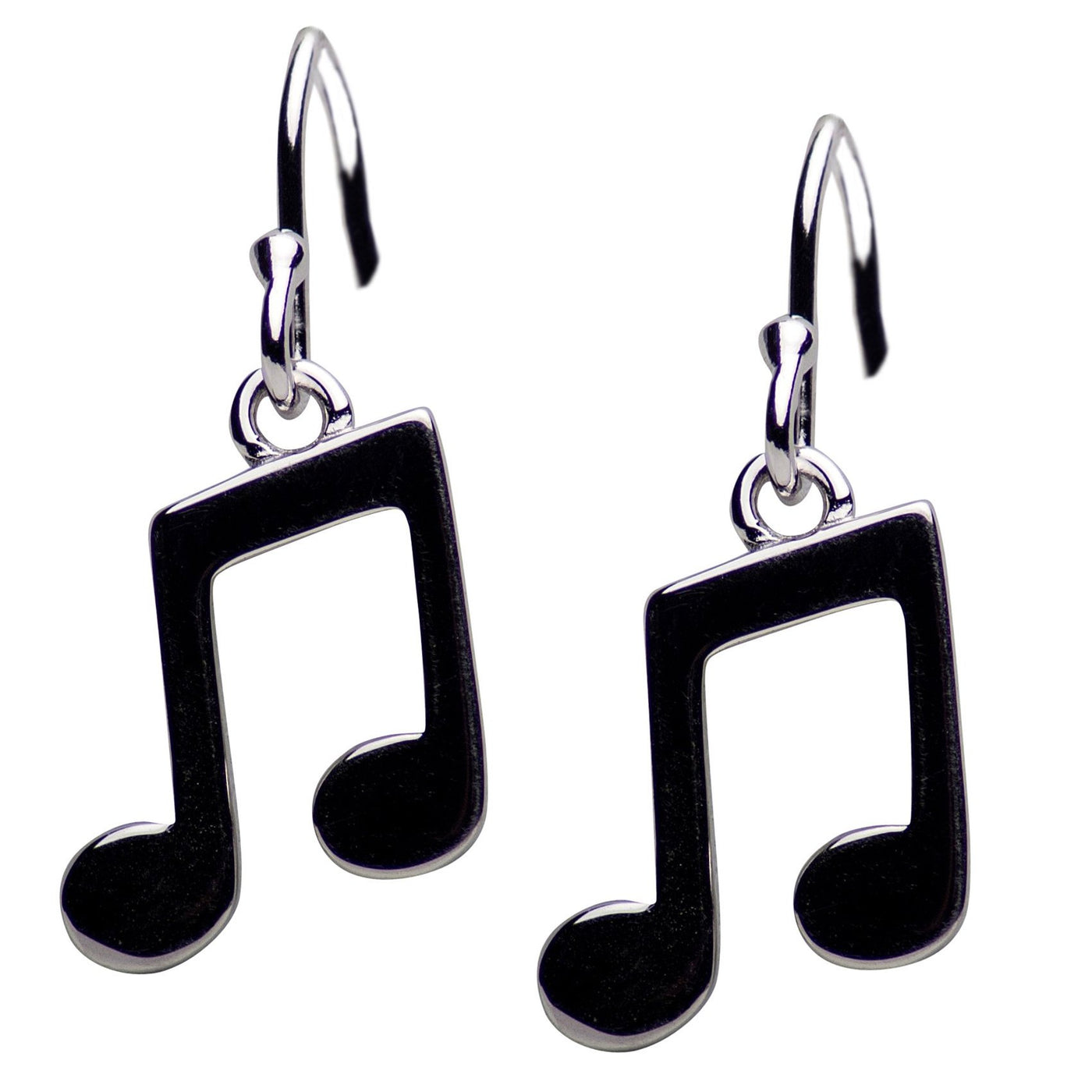 Sterling Silver Music Note Dangle Earrings