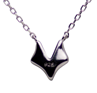 Sterling Silver Rhodium Plated Fox Necklace