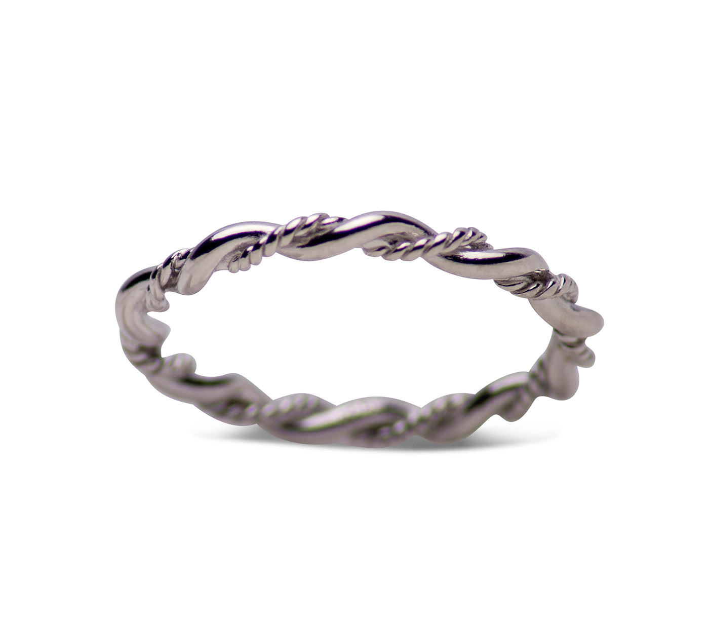 Twist Stackable Ring in Silver