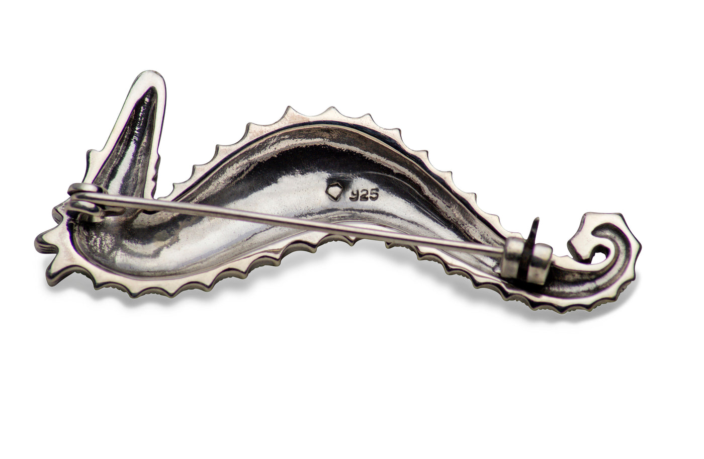 Seahorse Marcasite Silver Brooch