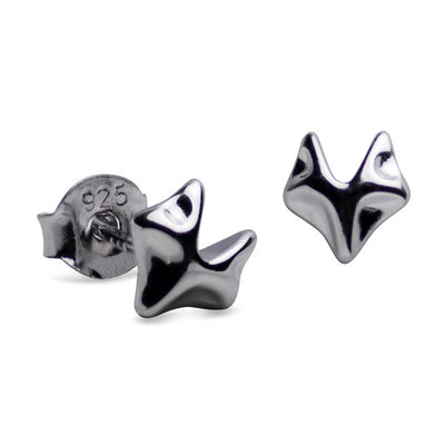 Sterling Silver Fox Stud Earrings | SilverAndGold