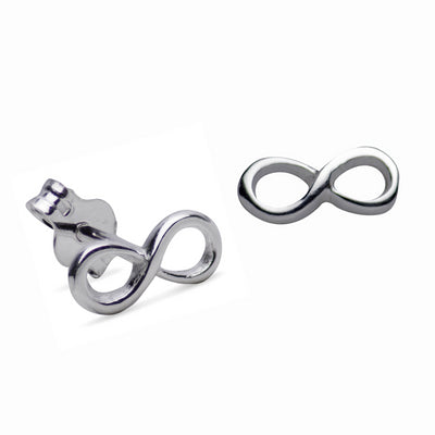 Sterling Silver Infinity Symbol Stud Earrings | SilverAndGold