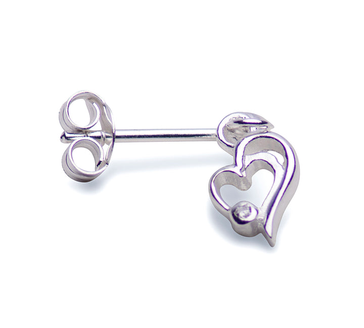 Sterling Silver Double Heart Dangle Earrings | SilverAndGold