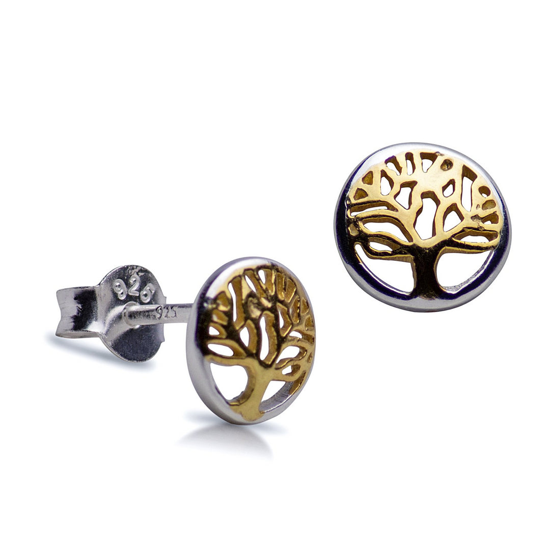 14K Gold Plated Tree of Life Earrings | SilverAndGold