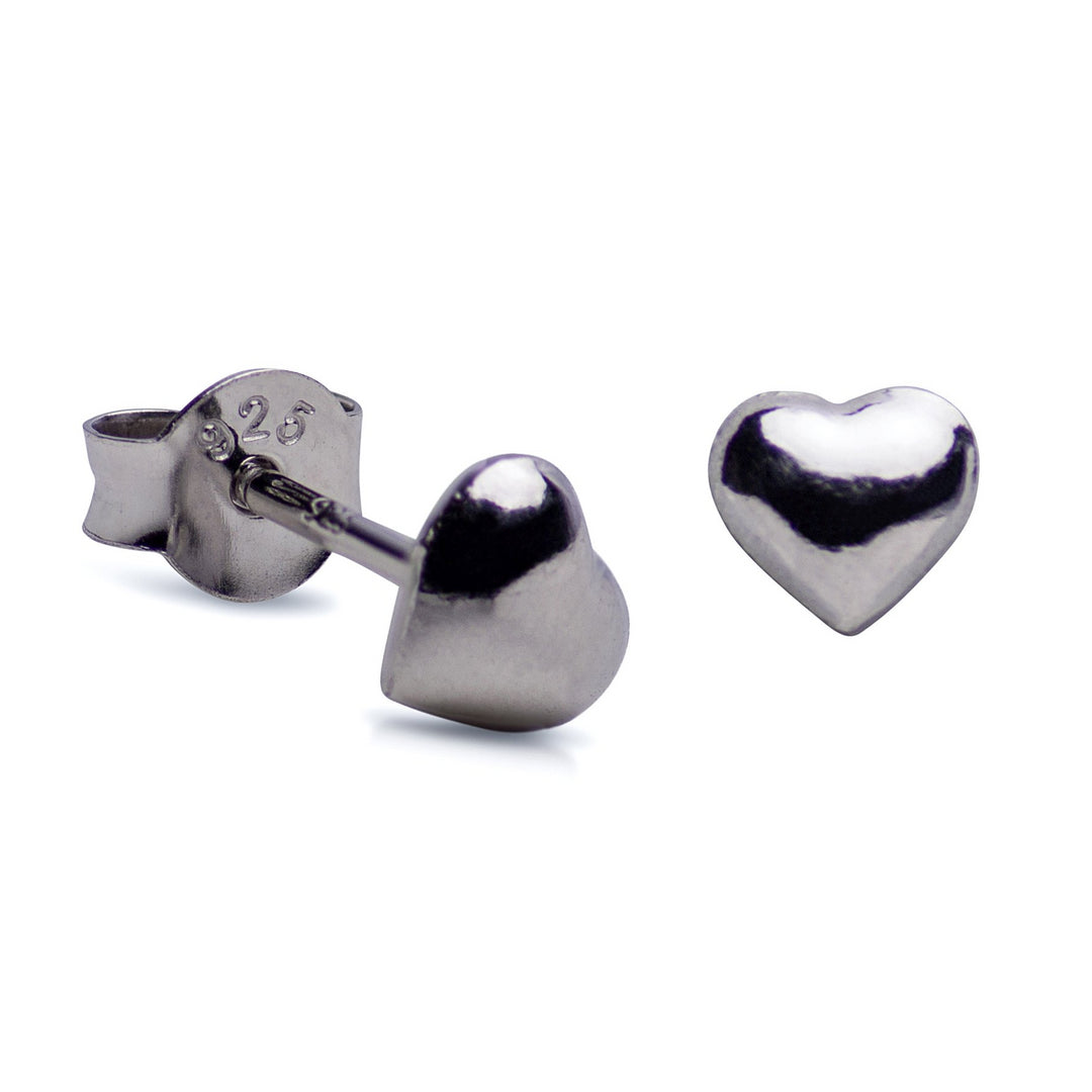 Sterling Silver Simple Heart Earrings | SilverAndGold