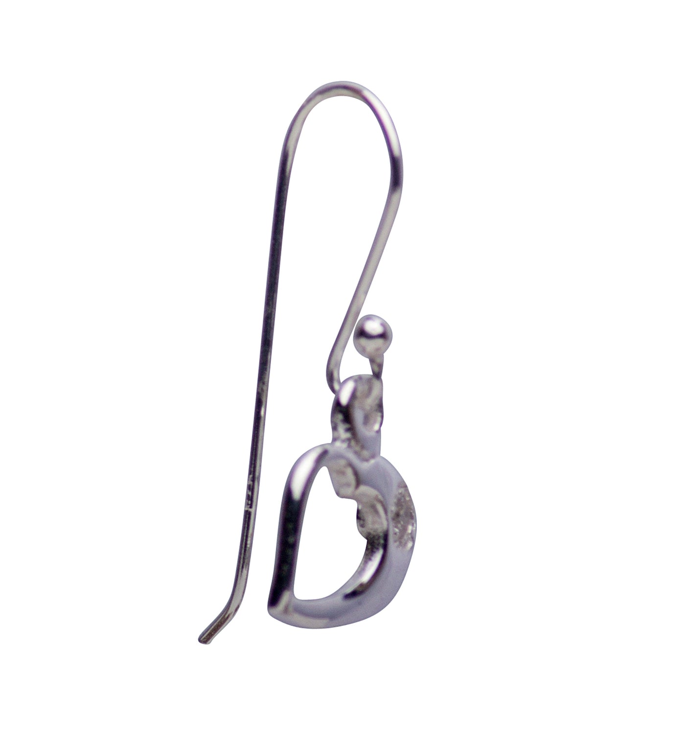 Cubic Zirconia & Sterling Silver Heart Dangle Earring | SilverAndGold