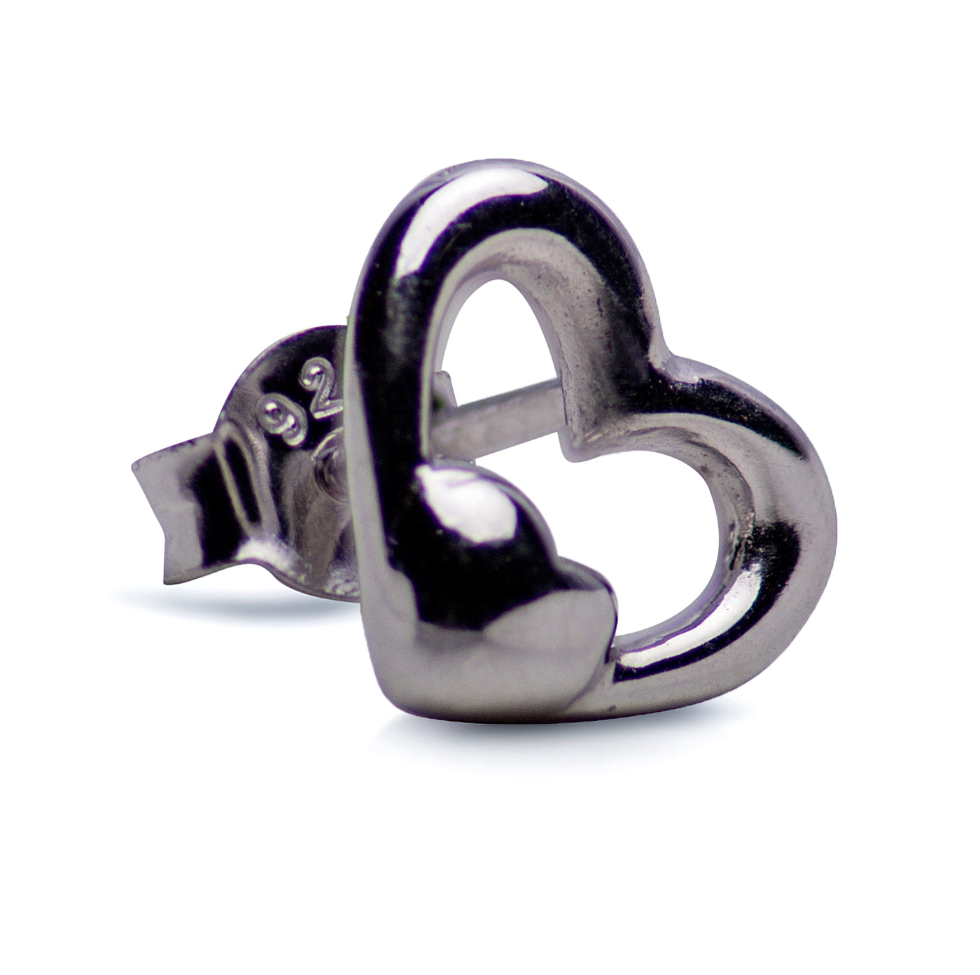 Sterling Silver "Heart in a Heart" Rhodium Plated Earrings