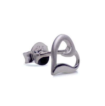 Sterling Silver Two Tone Heart Earrings | SilverAndGold
