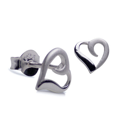 Sterling Silver Two Tone Heart Earrings | SilverAndGold