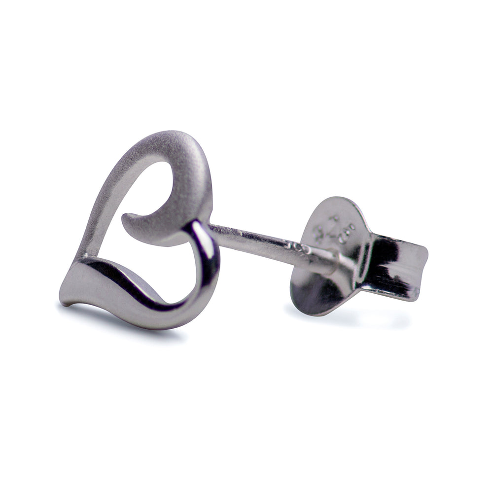 Sterling Silver Two Tone Heart Earrings | SilverAndGold