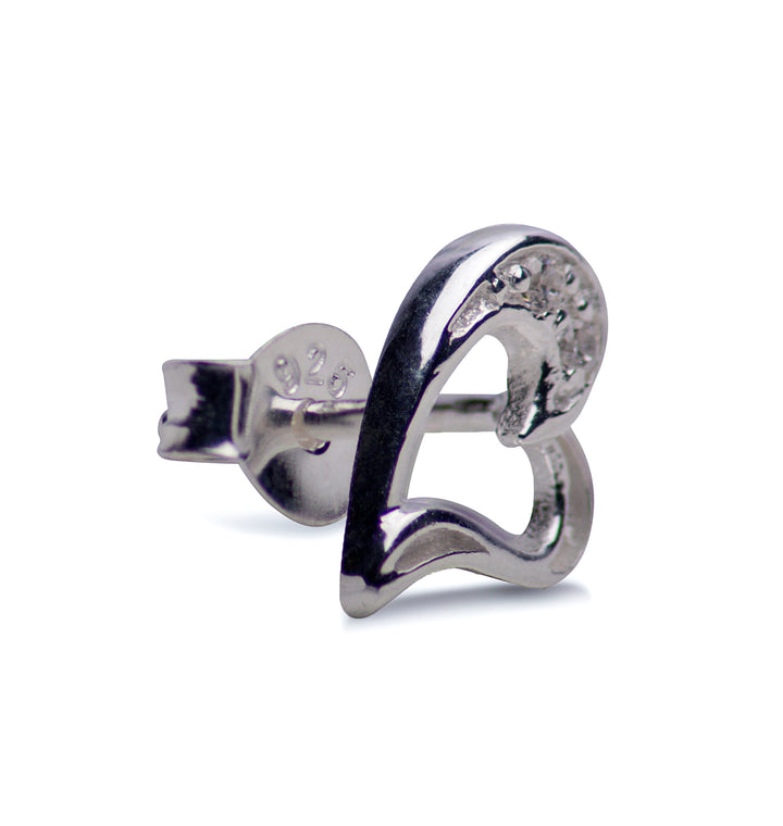Sterling Silver Heart Cubic Zirconia Earrings | SilverAndGold
