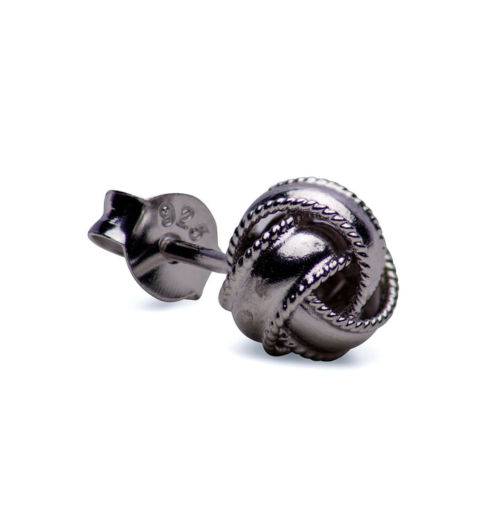 Sterling Silver Love Knot Earrings with Rope Detail | SilverAndGold