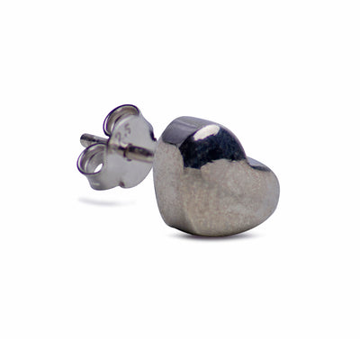 Simple Sterling Silver Heart Stud Earrings | SilverAndGold