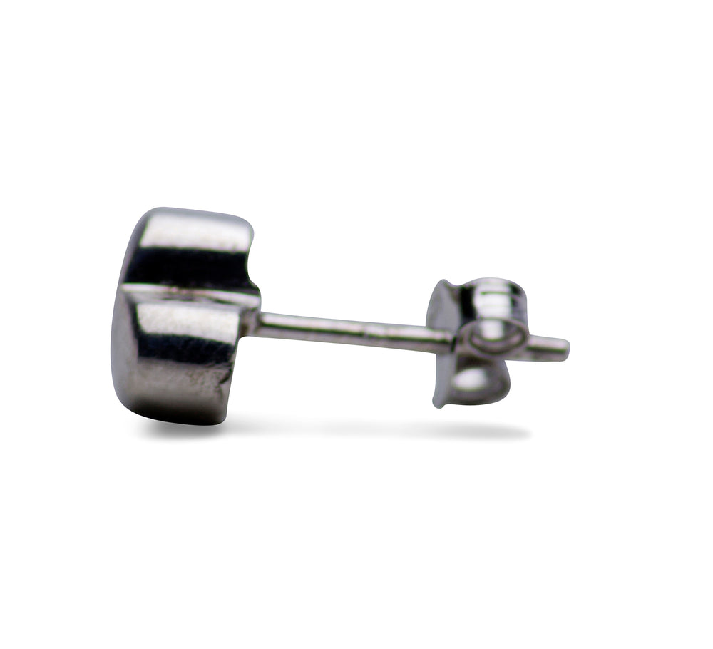 Simple Sterling Silver Heart Stud Earrings | SilverAndGold