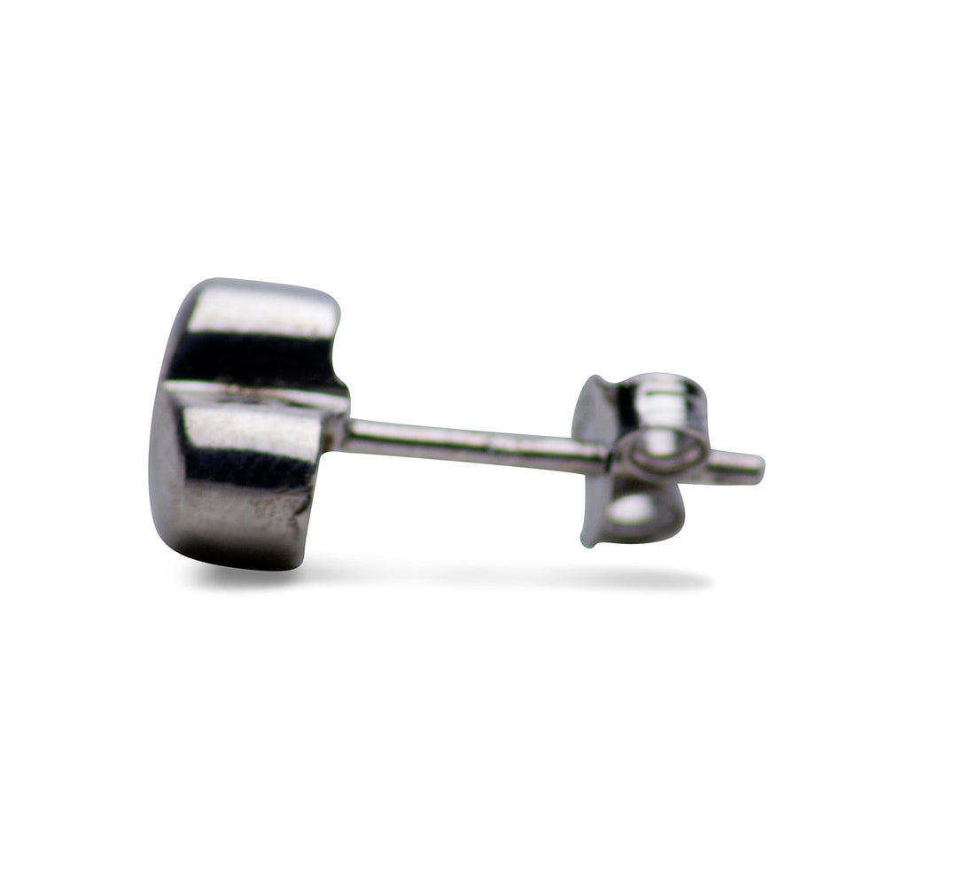 Simple Sterling Silver Heart Stud Earrings | SilverAndGold