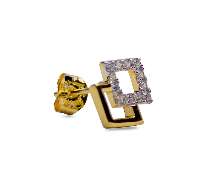Diamond 14K Yellow Gold Plated Earrings | SilverAndGold