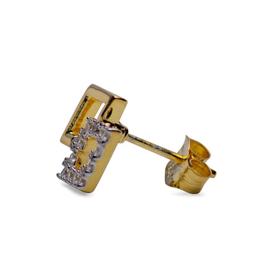 Diamond 14K Yellow Gold Plated Earrings | SilverAndGold