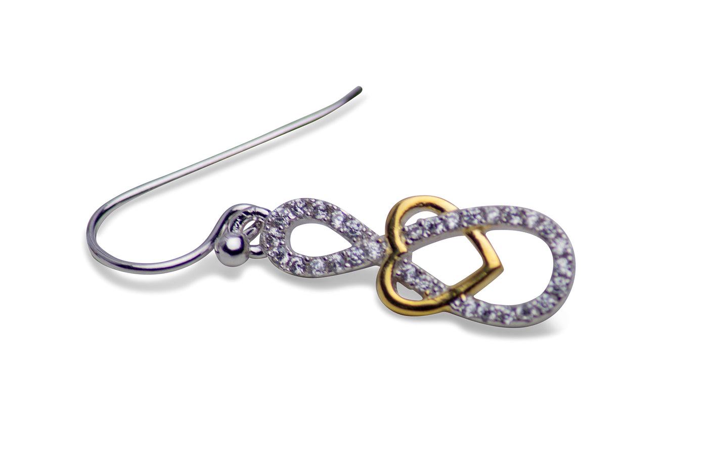 14K Gold Infinity & Heart Sterling Silver Earrings | SilverAndGold