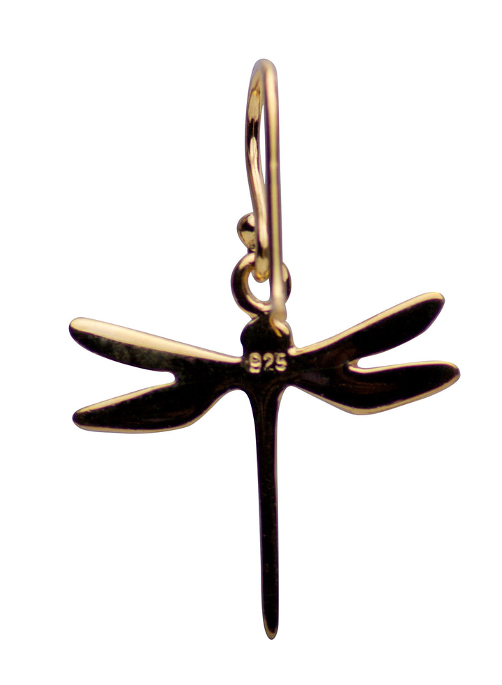 Dragonfly 14K Yellow Gold Plated Sterling Silver Dangle Earrings