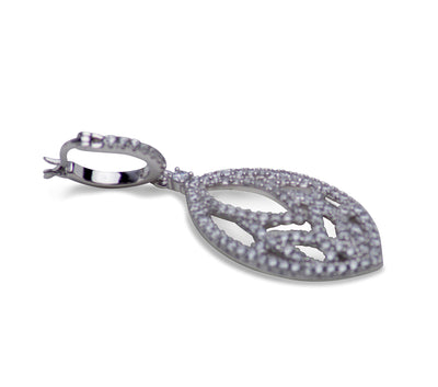 Crystal Zirconia Teardrop Sterling Silver Earrings | SilverAndGold