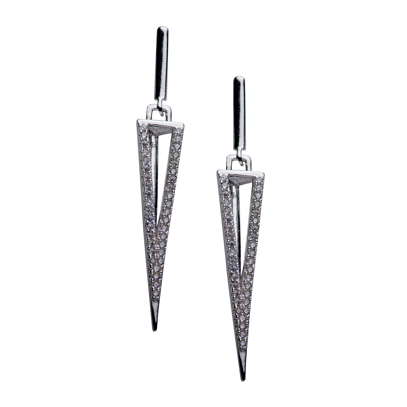 Art Deco Style Cubic Zirconia Dangle Earrings | SilverAndGold