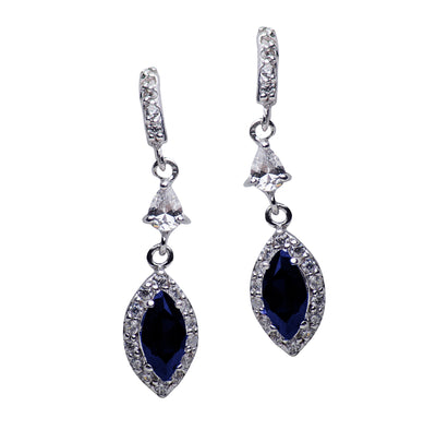 Cubic Zirconia & Created Sapphire Earrings | SilverAndGold