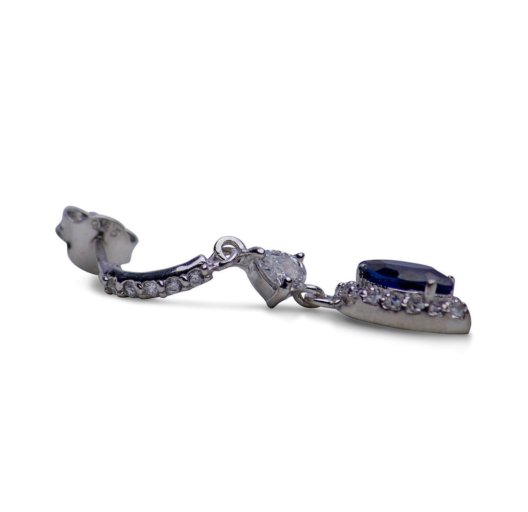 Cubic Zirconia & Created Sapphire Earrings | SilverAndGold