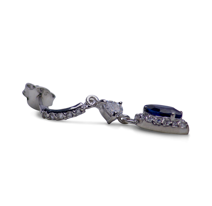 Cubic Zirconia & Created Sapphire Earrings | SilverAndGold