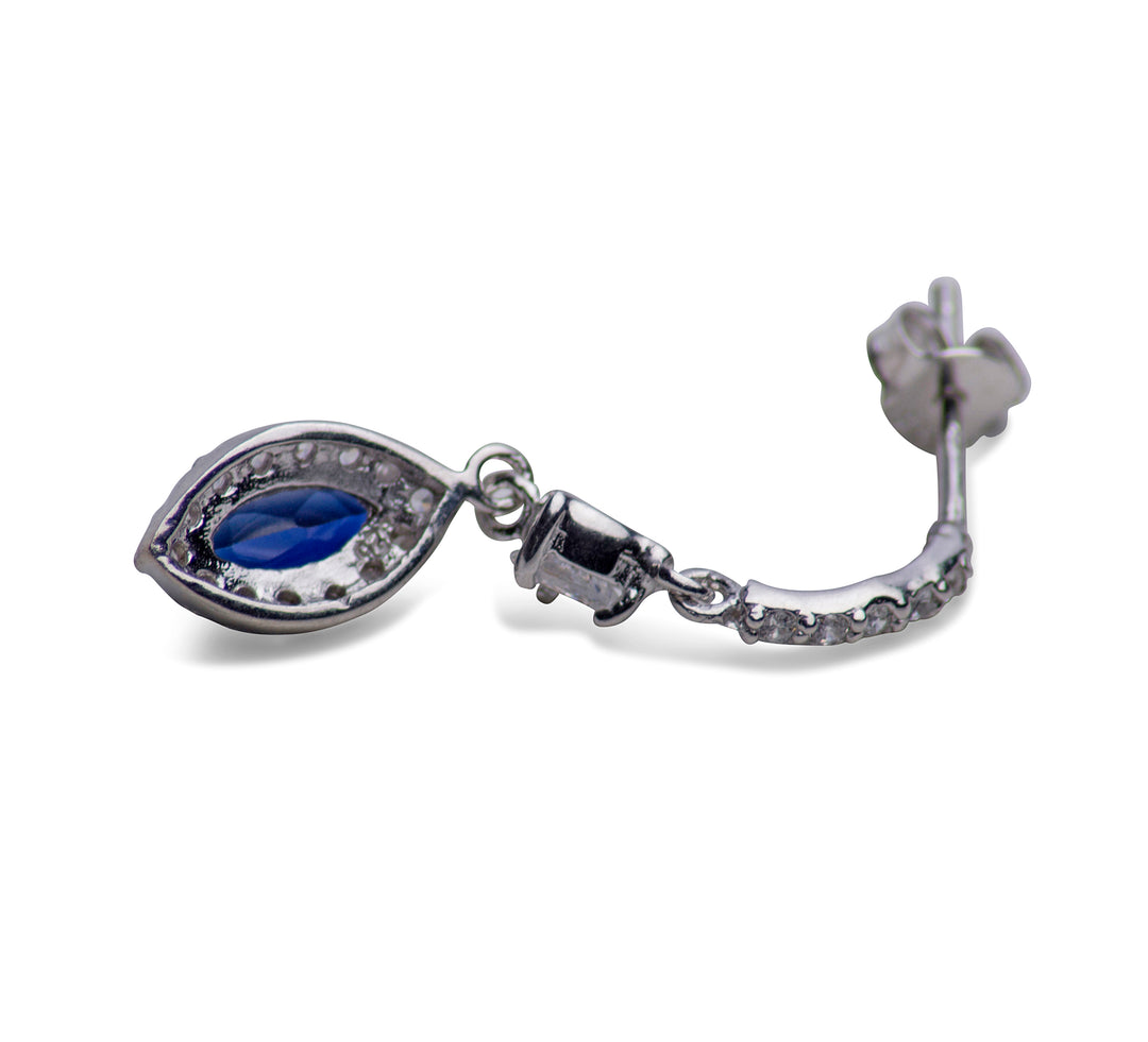 Cubic Zirconia & Created Sapphire Earrings | SilverAndGold