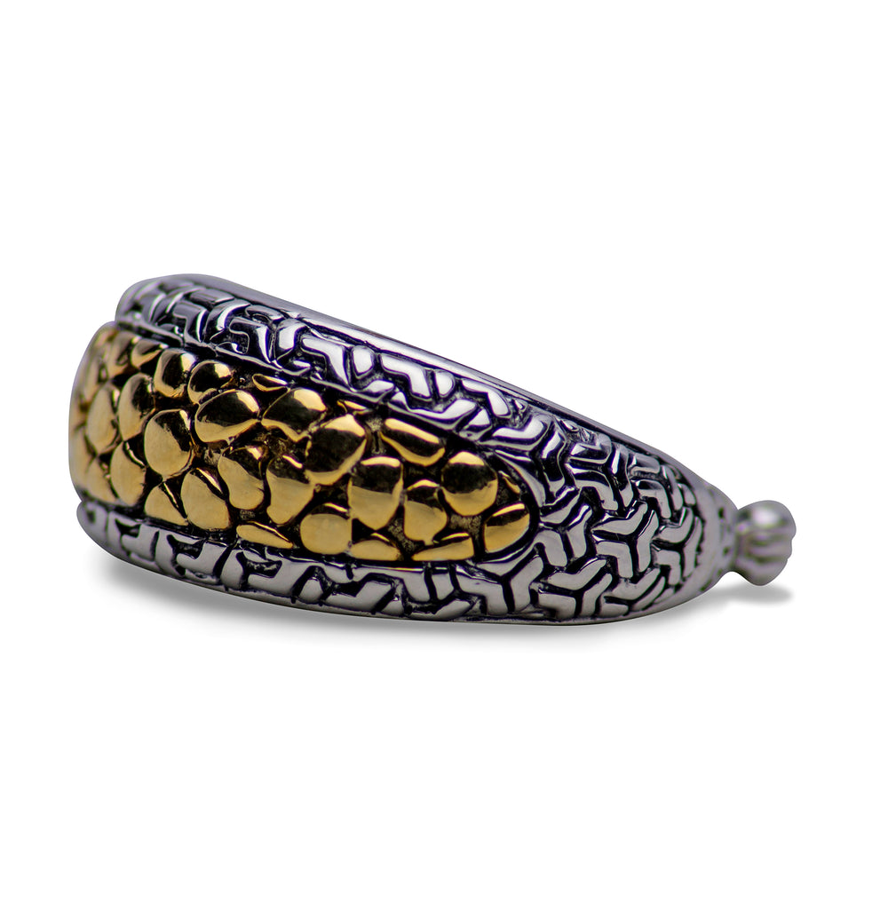 14K Gold & Silver Patterned Earrings | SilverAndGold