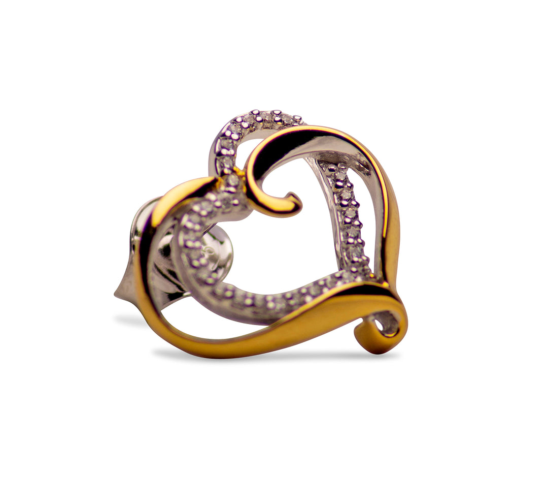 14K Gold Plated Sterling Silver Heart Earrings | SilverAndGold