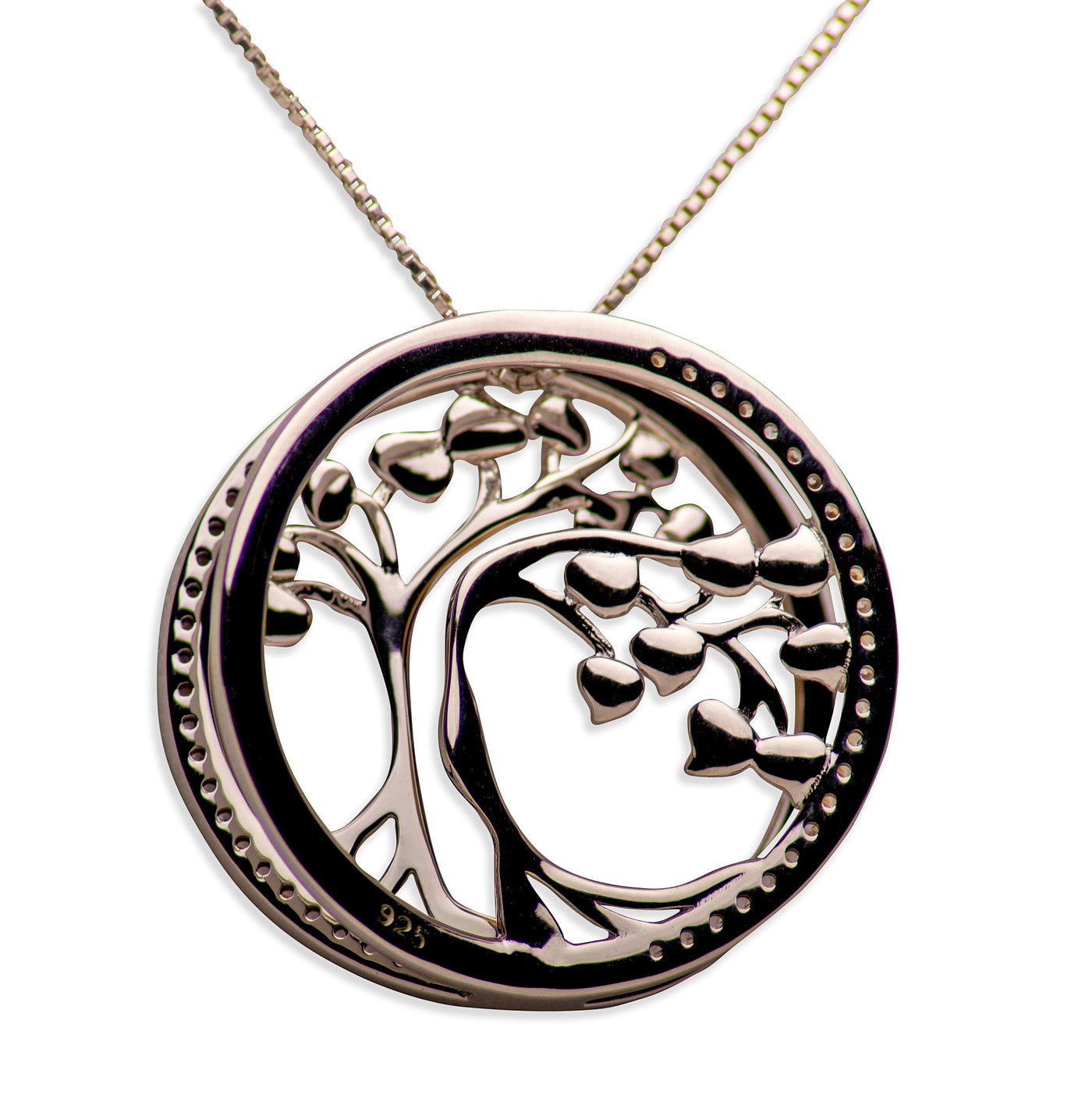 14K Gold Plated Sterling Silver 3D Tree of Life Pendant Necklace