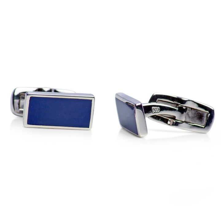 Created Lapis Sterling Silver Cufflinks | SilverAndGold