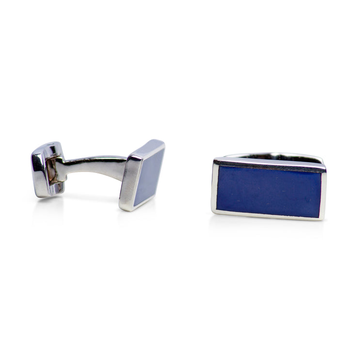 Created Lapis Sterling Silver Cufflinks | SilverAndGold