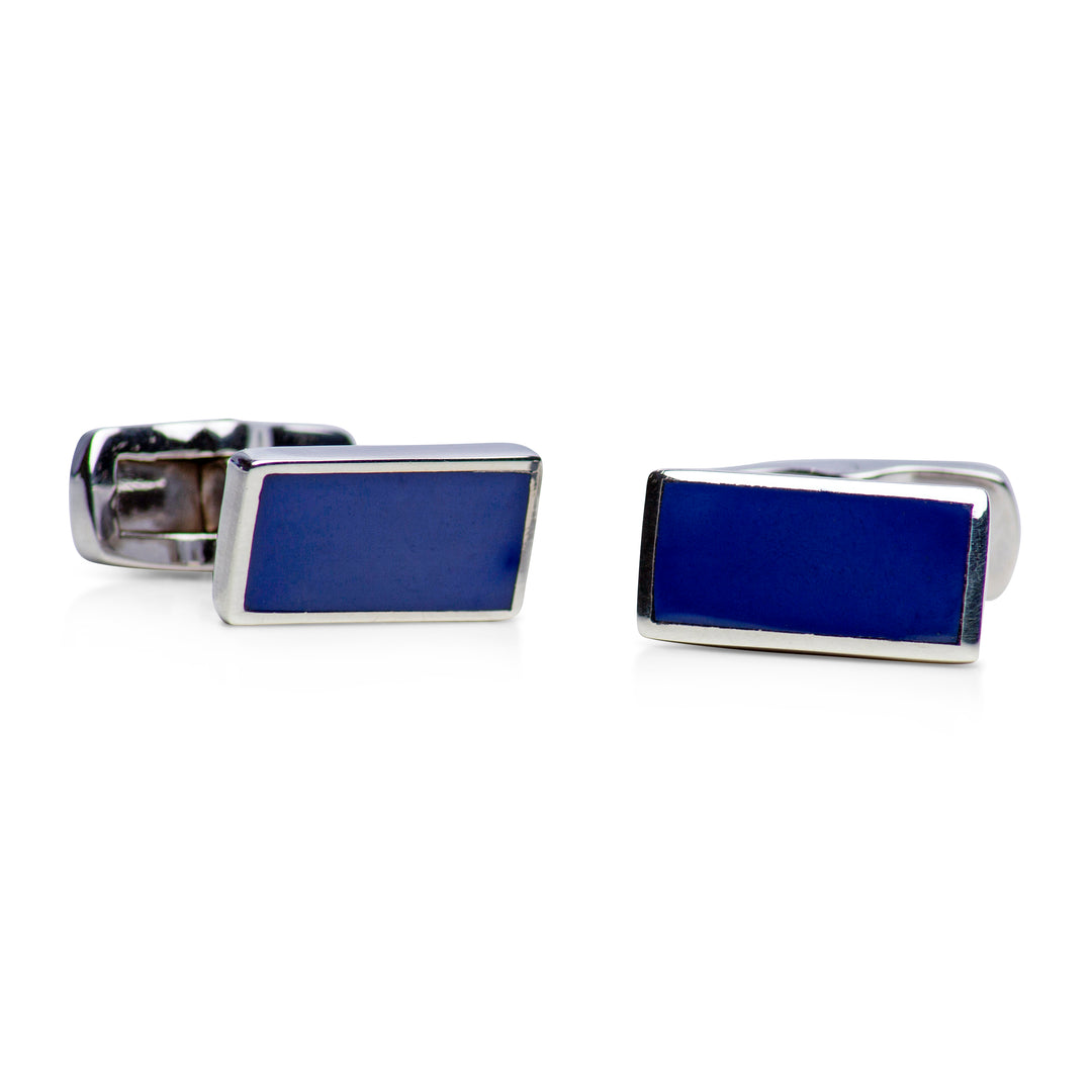 Created Lapis Sterling Silver Cufflinks | SilverAndGold